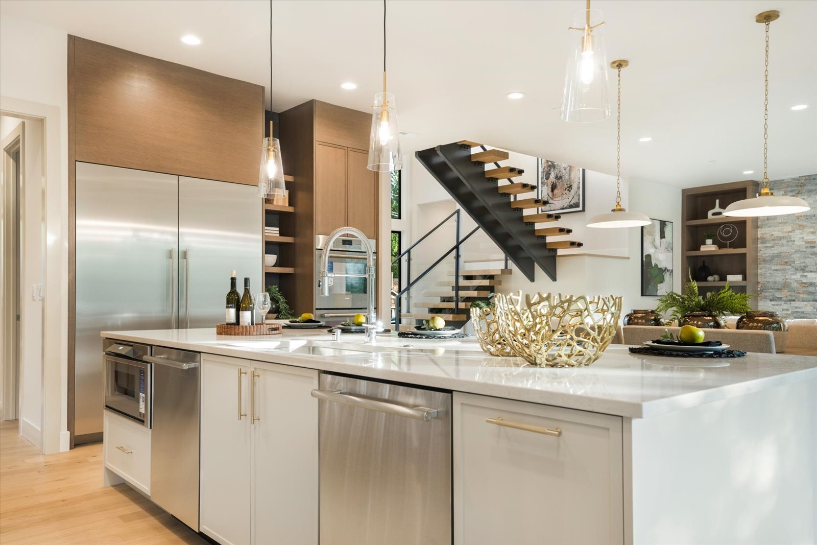 Model Home Photo of a Luxury Kitchen with High End Appliances