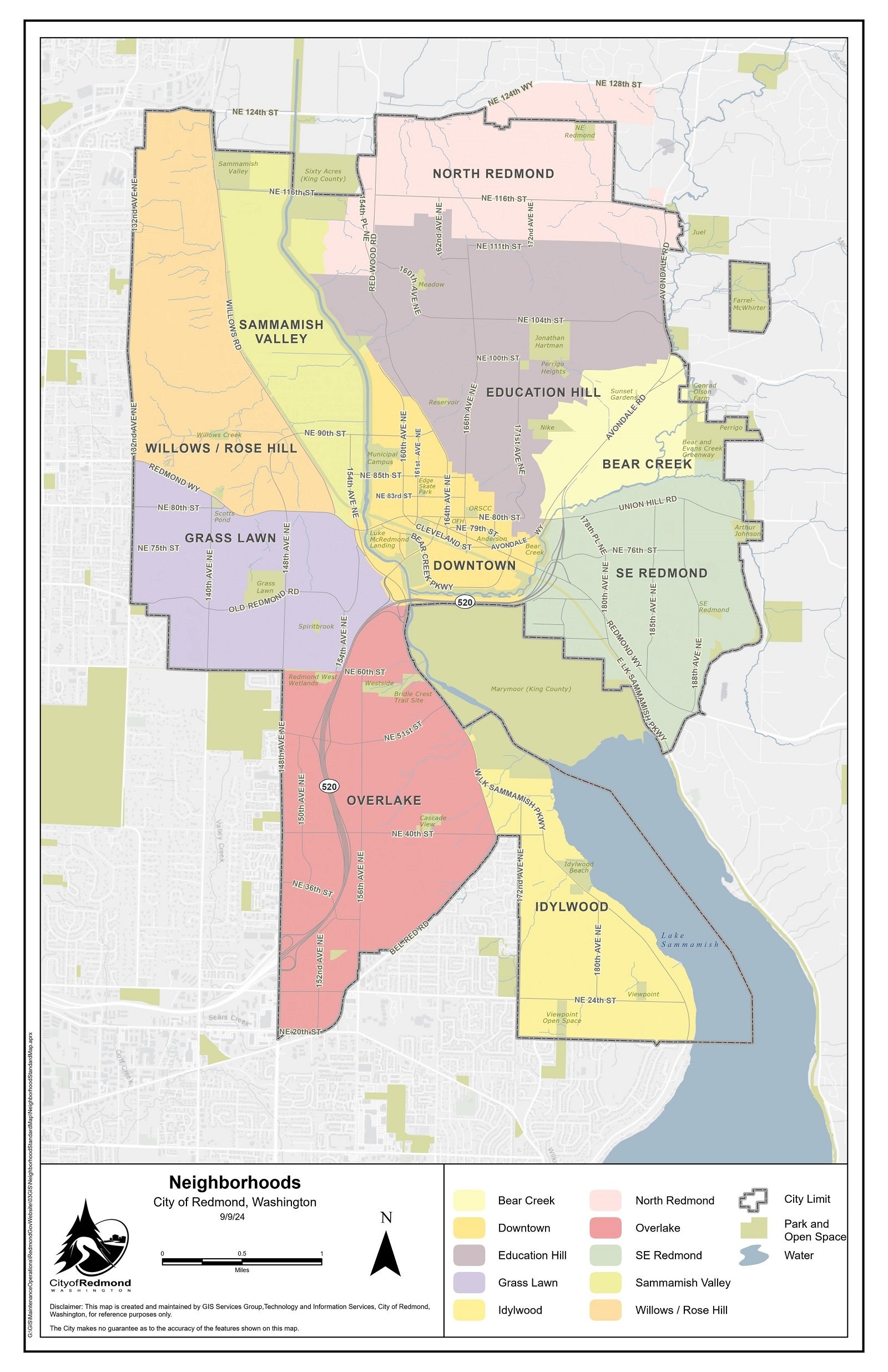 Redmond, WA Neighborhoods from City of Redmond